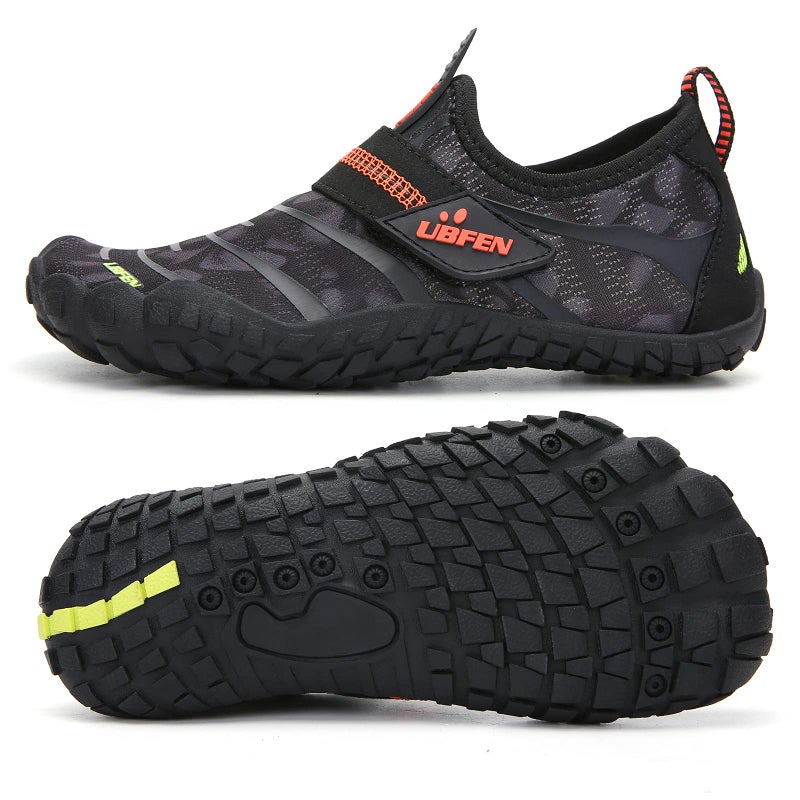 UBFEN Water Shoes for Kids Boys Girls Aqua Socks Barefoot Beach Sports Swim Pool Quick Dry Lightweight Toddler Little Big Kid A Black 11.5 Little Kid - Image 1